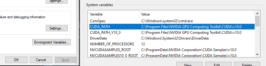 CUDA System Environment Variable